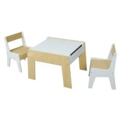 Kids Wooden Table & Chair Set 3-Piece With Building Blocks 18 Kids Wooden Table & Chair Set 3-Piece With Building Blocks -Baby Products Shop kids wooden table and chair set 3 piece with building blocks lupipop 3