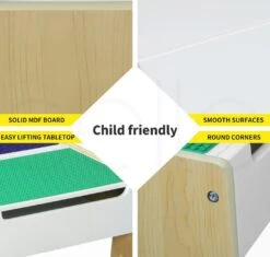 Kids Wooden Table & Chair Set 3-Piece With Building Blocks 23 Kids Wooden Table & Chair Set 3-Piece With Building Blocks -Baby Products Shop kids wooden table and chair set 3 piece with building blocks lupipop 8