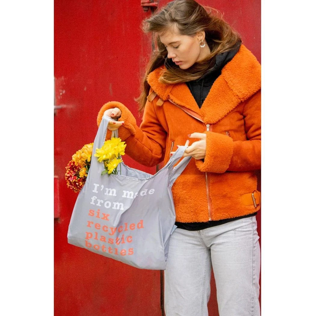 KIND BAG Reusable Bag - Medium| Recycle Grey & Coral 8 KIND BAG Reusable Bag - Medium| Recycle Grey & Coral - Image 6