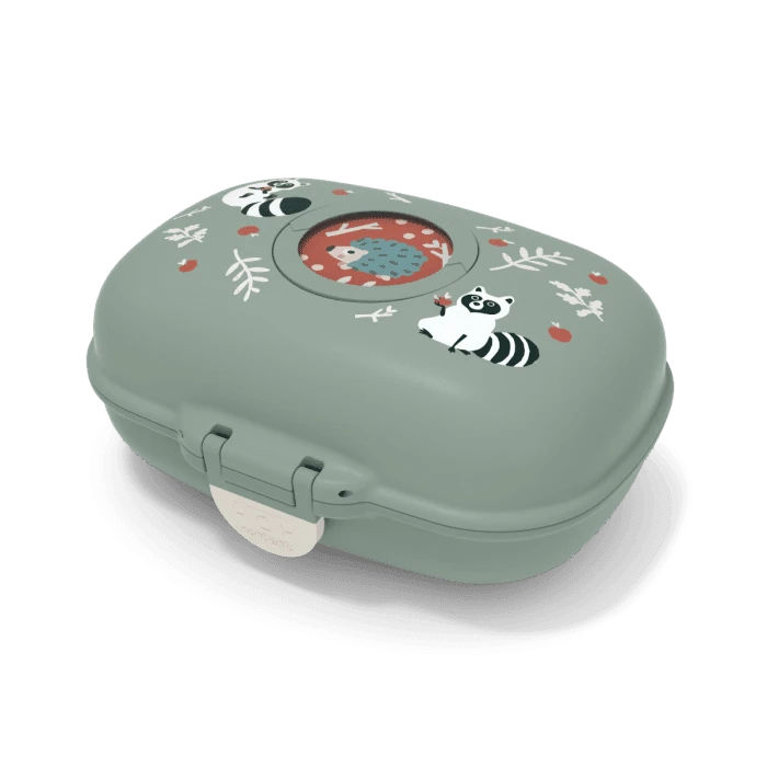 Monbento Gram Snack Box-Green Raccoon 3 Monbento Gram Snack Box-Green Raccoon