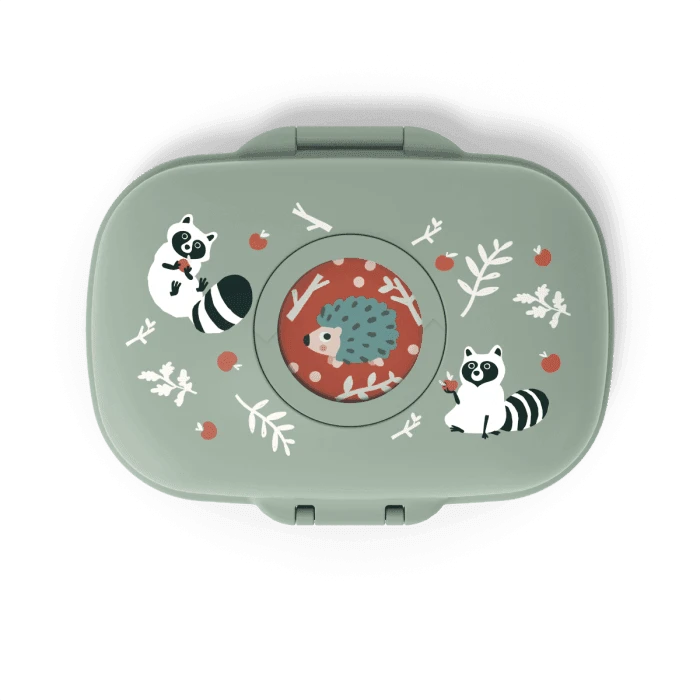 Monbento Gram Snack Box-Green Raccoon 4 Monbento Gram Snack Box-Green Raccoon - Image 2