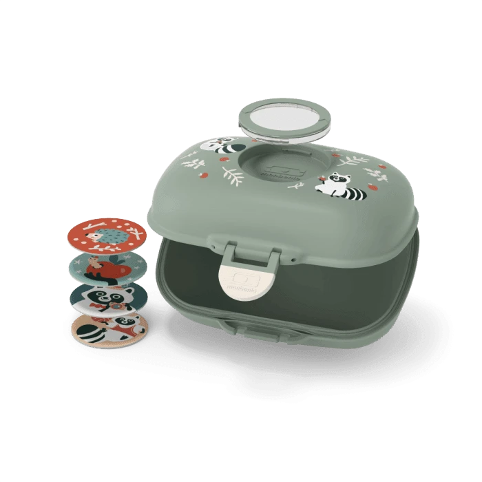 Monbento Gram Snack Box-Green Raccoon 6 Monbento Gram Snack Box-Green Raccoon - Image 4