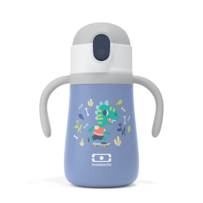 Monbento MB Stram Insulated Kids Bottle- Blue Dino 3 Monbento MB Stram Insulated Kids Bottle- Blue Dino