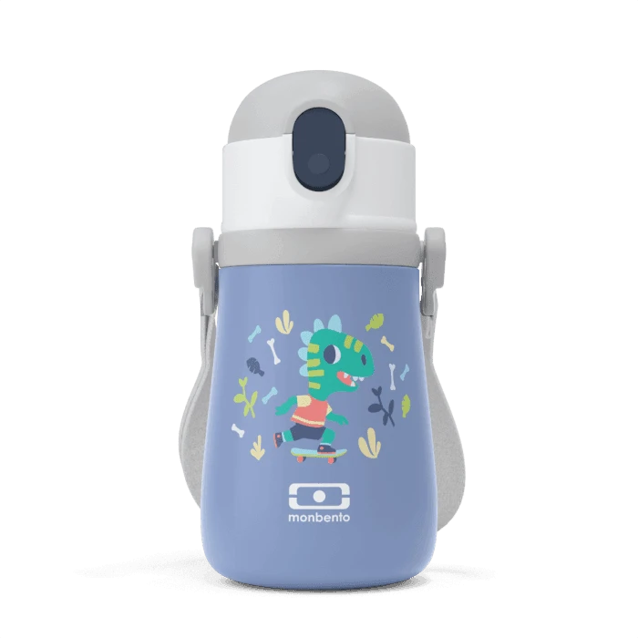 Monbento MB Stram Insulated Kids Bottle- Blue Dino 4 Monbento MB Stram Insulated Kids Bottle- Blue Dino - Image 2