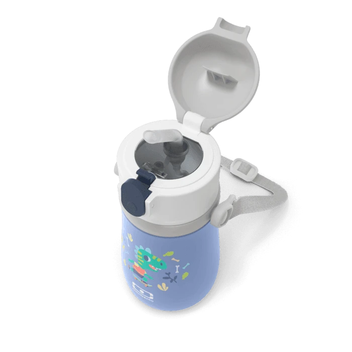 Monbento MB Stram Insulated Kids Bottle- Blue Dino 5 Monbento MB Stram Insulated Kids Bottle- Blue Dino - Image 3