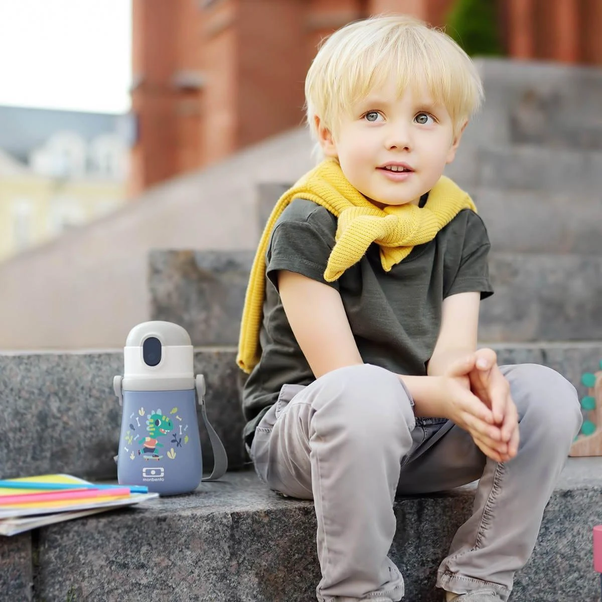 Monbento MB Stram Insulated Kids Bottle- Blue Dino 11 Monbento MB Stram Insulated Kids Bottle- Blue Dino - Image 9