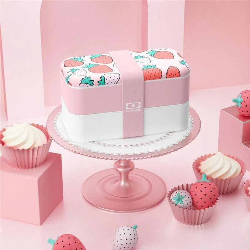 Monbento Original Graphic 1L Lunch Bento Box-Strawberry 7 Monbento Original Graphic 1L Lunch Bento Box-Strawberry - Image 5