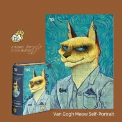 TOI Cat In Art Puzzle - Van Gogh‘s Self Portrait -Baby Products Shop toi cat in art puzzle van gogh s self portrait lupipop 3