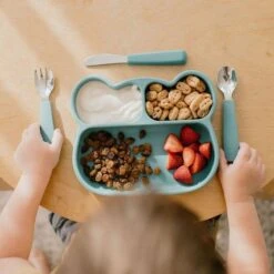 We Might Be Tiny Bear Stickie Plate- Blue Dusk 20 We Might Be Tiny Bear Stickie Plate- Blue Dusk -Baby Products Shop we might be tiny bear stickie plate blue dusk lupipop 9