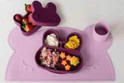 We Might Be Tiny Bunny Stickie Plate Plum -Baby Products Shop we might be tiny bunny stickie plate plum lupipop 5