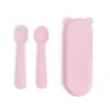 We Might Be Tiny Feedie Fork Spoon Set- Powder Pink