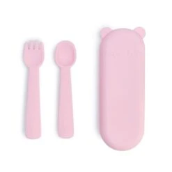 We Might Be Tiny Feedie Fork Spoon Set- Powder Pink