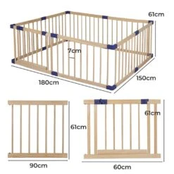 Wooden Playpen Premium Pine Wood Large Size -Baby Products Shop wooden playpen premium pine wood large size lupipop 3