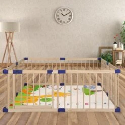 Wooden Playpen Premium Pine Wood Large Size -Baby Products Shop wooden playpen premium pine wood large size lupipop 7