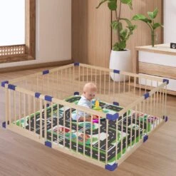 Wooden Playpen Premium Pine Wood Large Size -Baby Products Shop wooden playpen premium pine wood large size lupipop 8