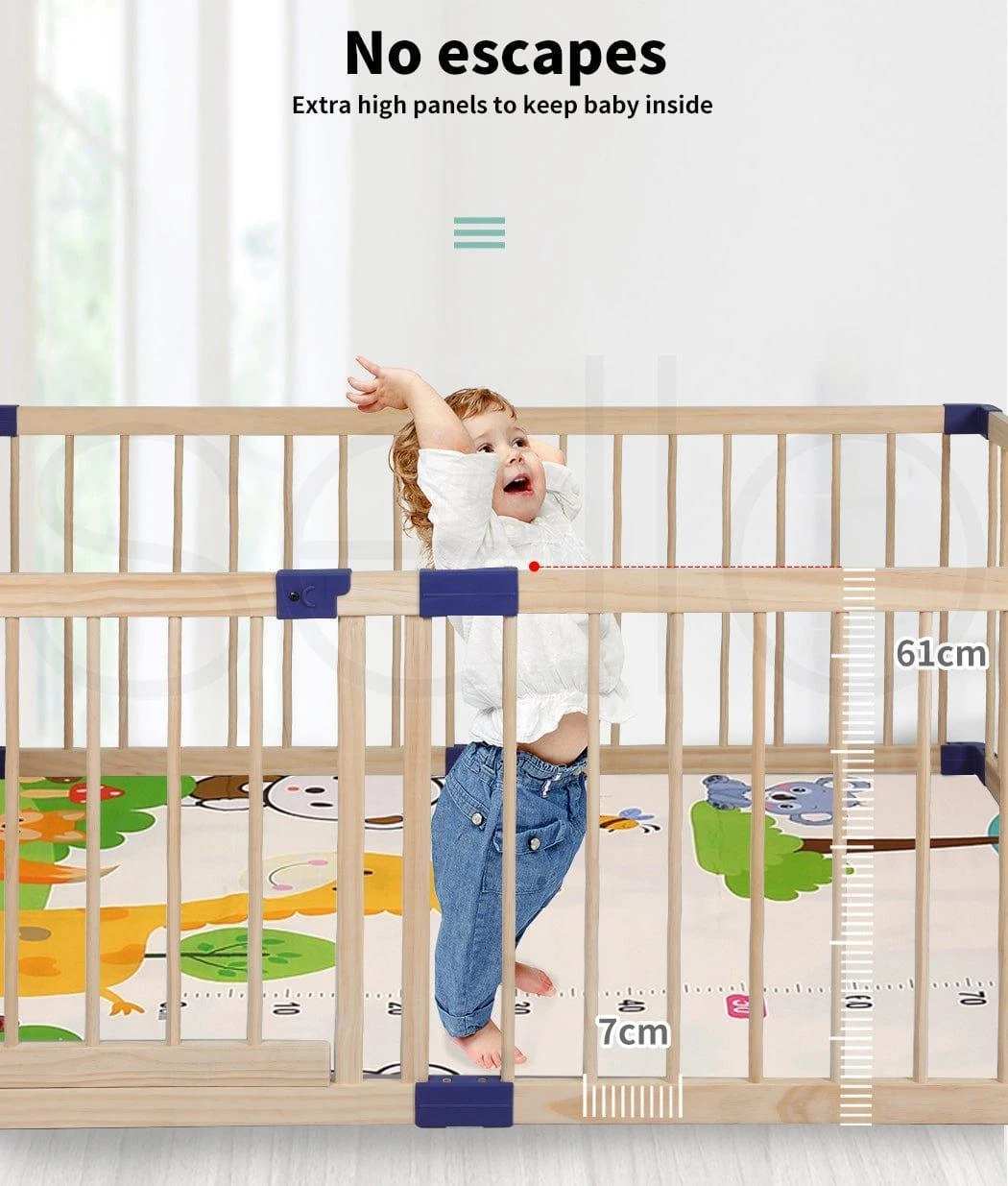 Wooden Playpen Premium Pine Wood Medium Size 13 Wooden Playpen Premium Pine Wood Medium Size - Image 11