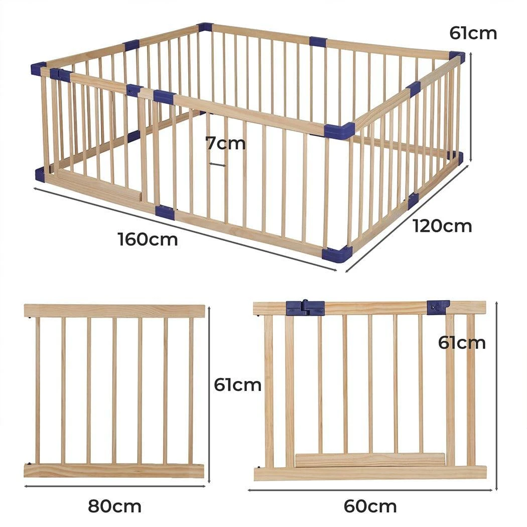 Wooden Playpen Premium Pine Wood Medium Size 5 Wooden Playpen Premium Pine Wood Medium Size - Image 3
